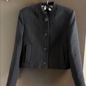 Zara Wool Blend Cropped Bomber Jacket